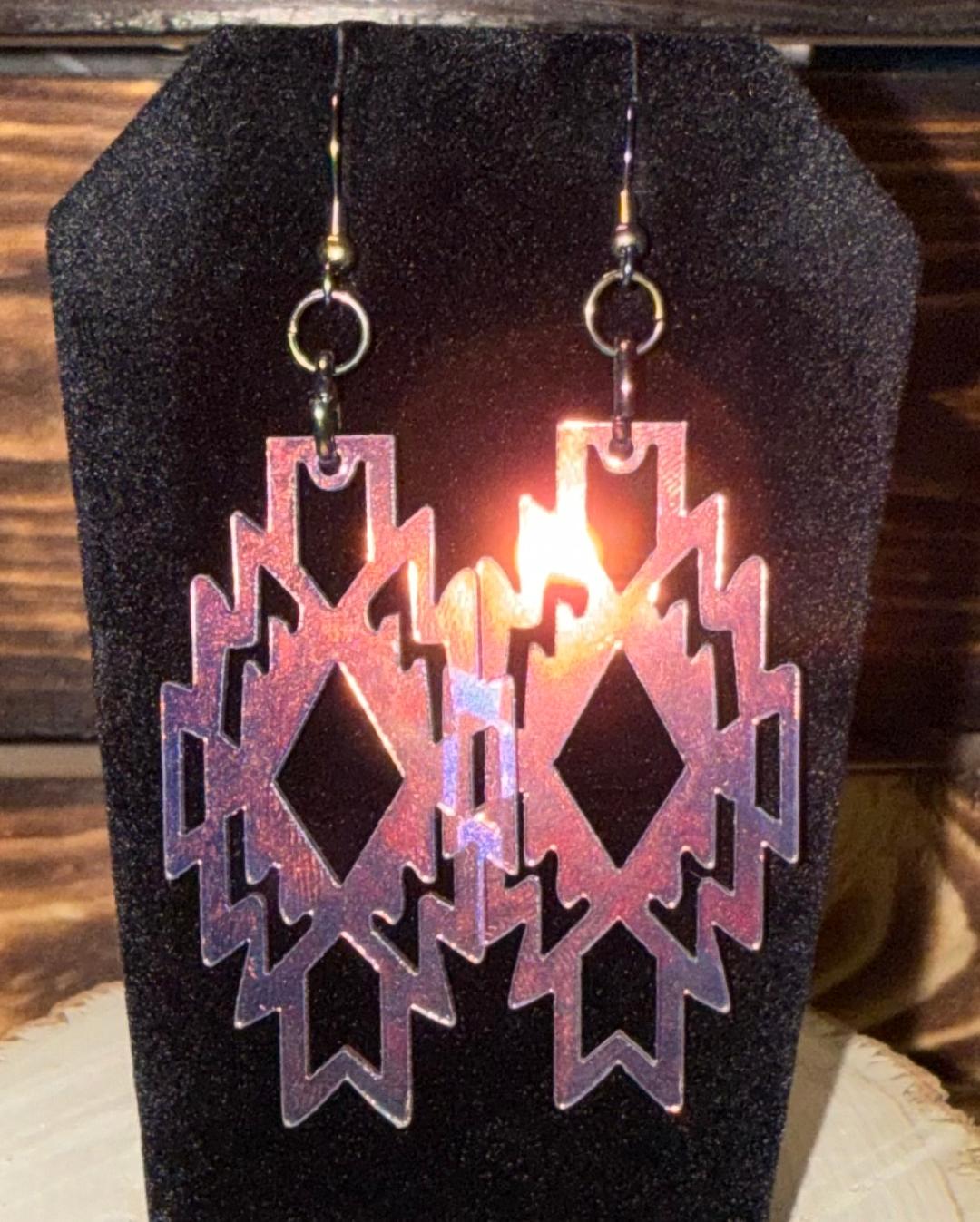 NEW Large Iridescent Geometric Acrylic Earrings