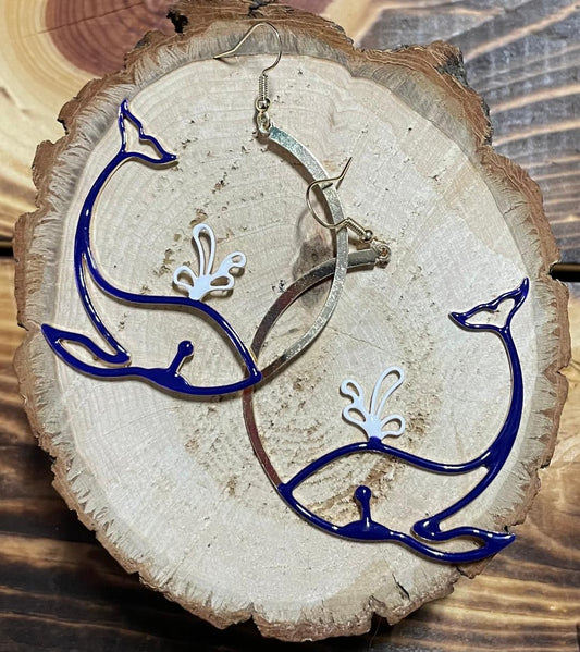 NEW Vacation Style Large Whale Hoop Earrings