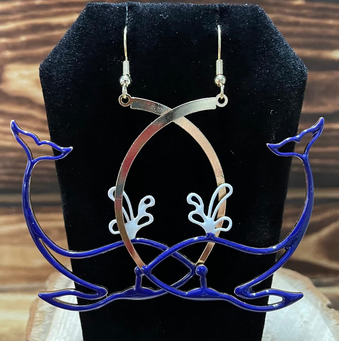 NEW Vacation Style Large Whale Hoop Earrings