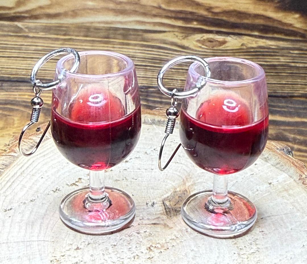 NEW Large Acrylic Wine Glass Charm Earrings