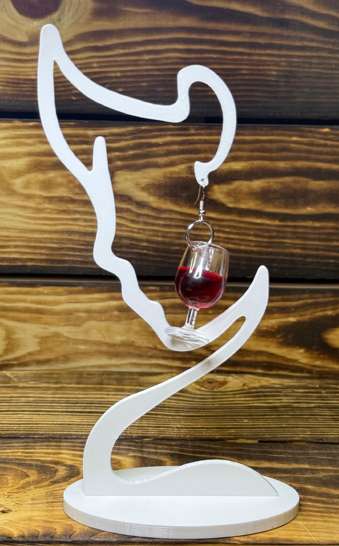 NEW Large Acrylic Wine Glass Charm Earrings