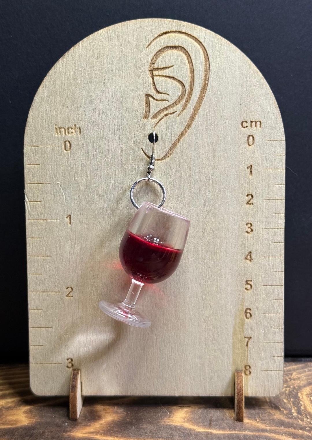 NEW Large Acrylic Wine Glass Charm Earrings