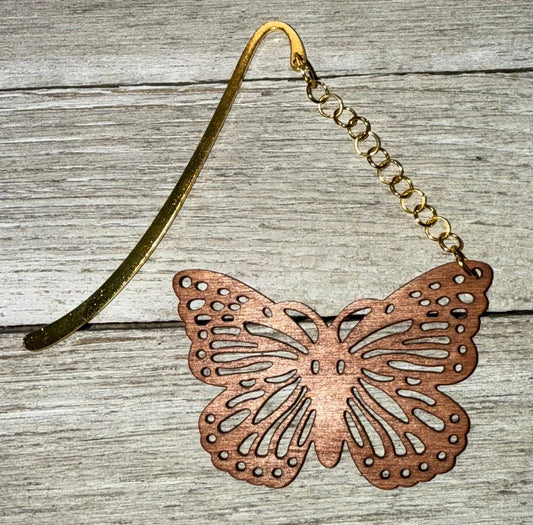 NEW Large Wooden Hollow Butterfly Bookmark