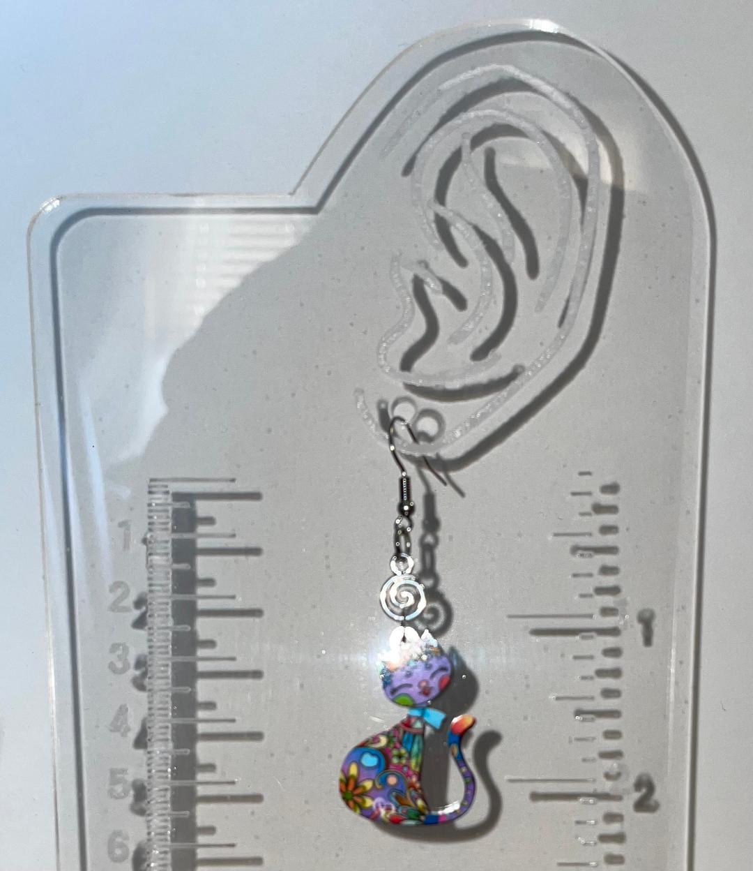 NEW Boho Mexican Style Colorful Acrylic Cartoon Cat Earrings