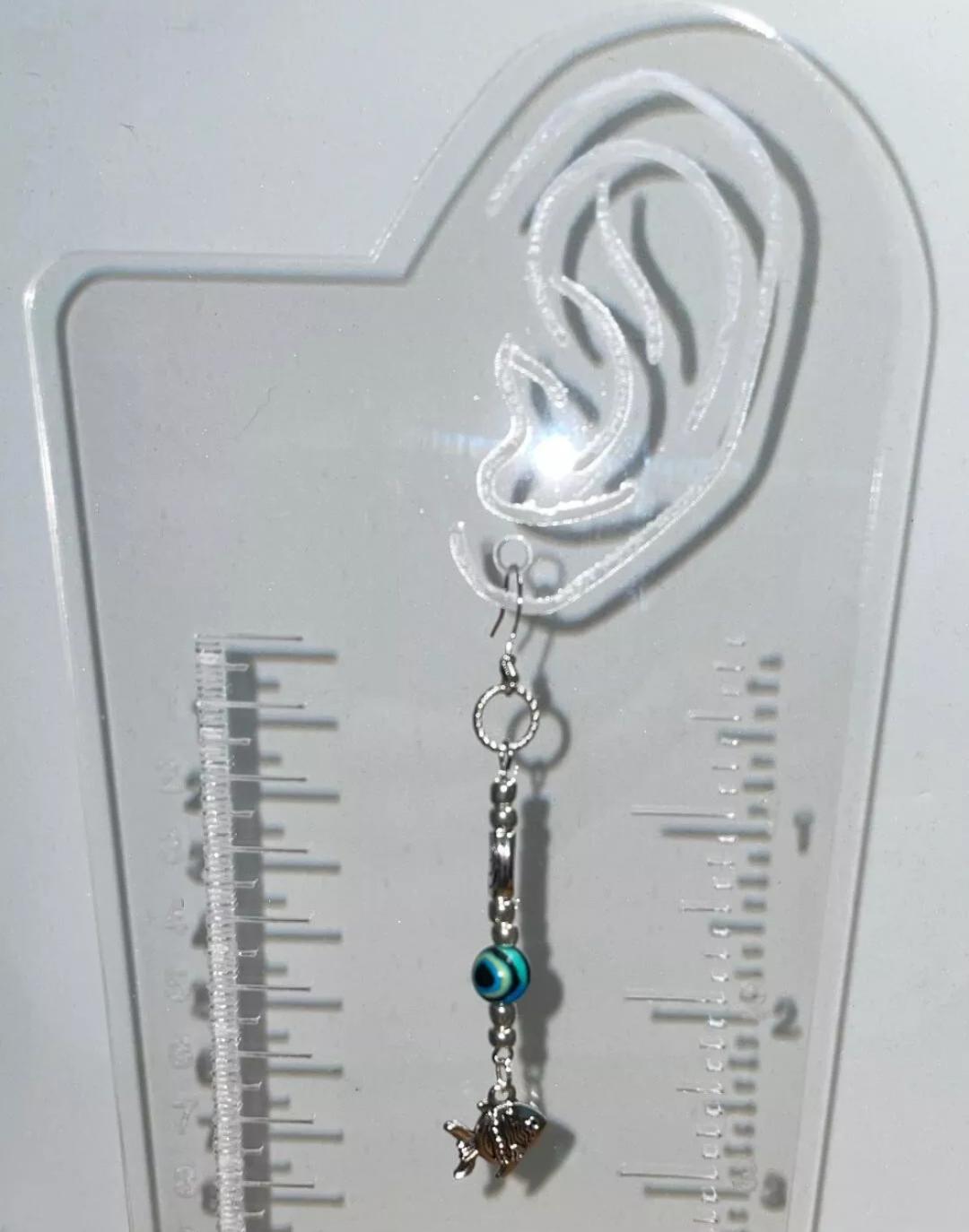 NEW Extra Long Sea Life Tropical Fish & Beads Silver Tone Drop Dangle Earrings