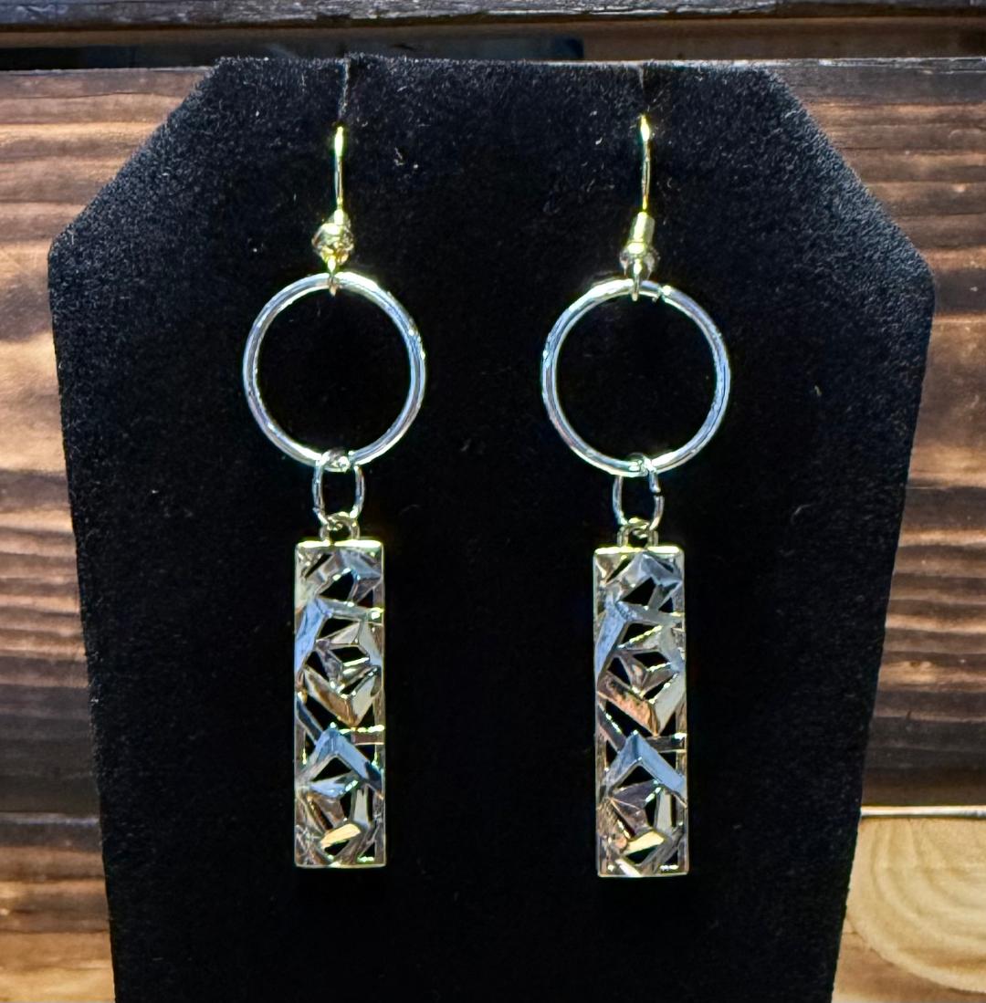 NEW Minimalist Geometric Design Silver & Gold Earrings