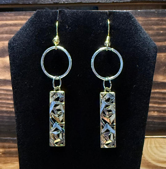 NEW Minimalist Geometric Design Silver & Gold Earrings