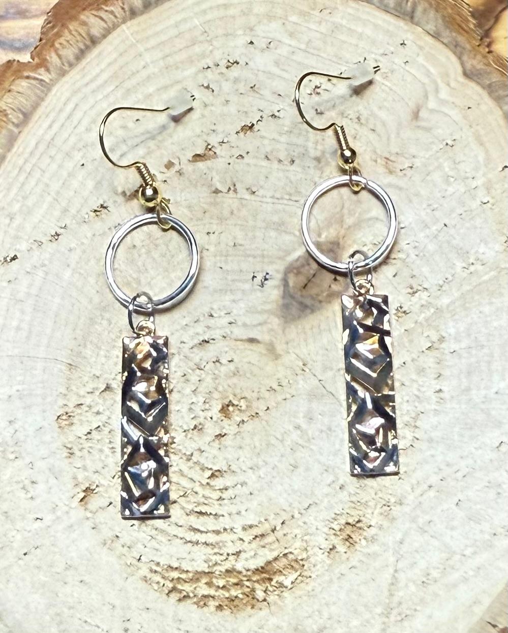 NEW Minimalist Geometric Design Silver & Gold Earrings