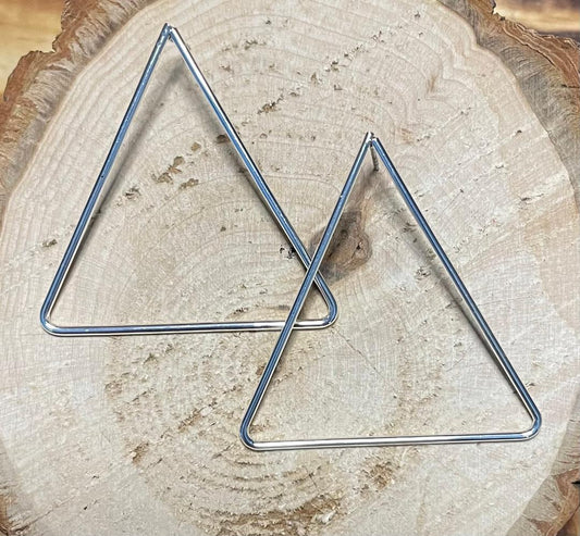 NEW Minimalist Sleek Silver Tone Triangle Post Earrings
