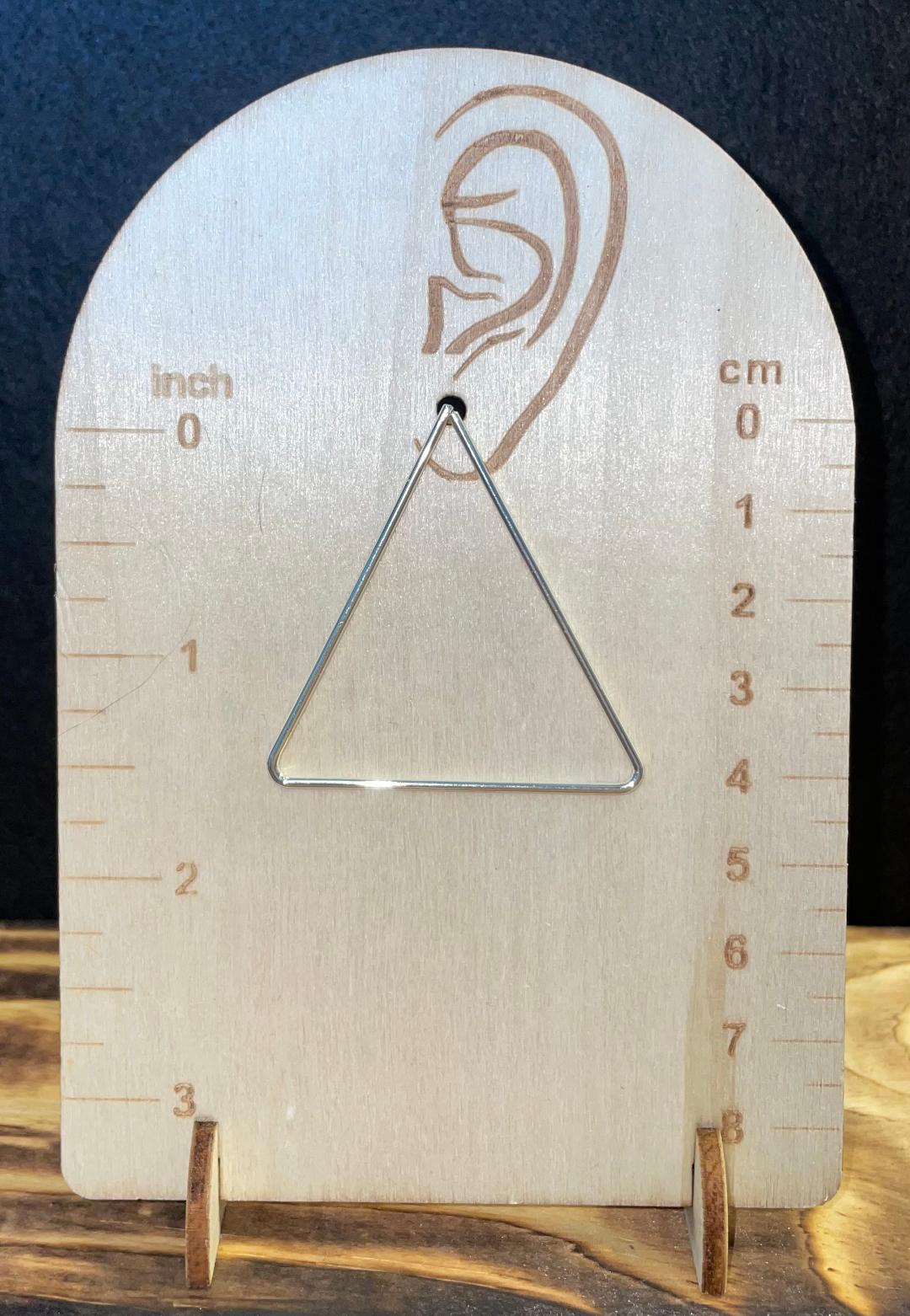 NEW Minimalist Sleek Silver Tone Triangle Post Earrings