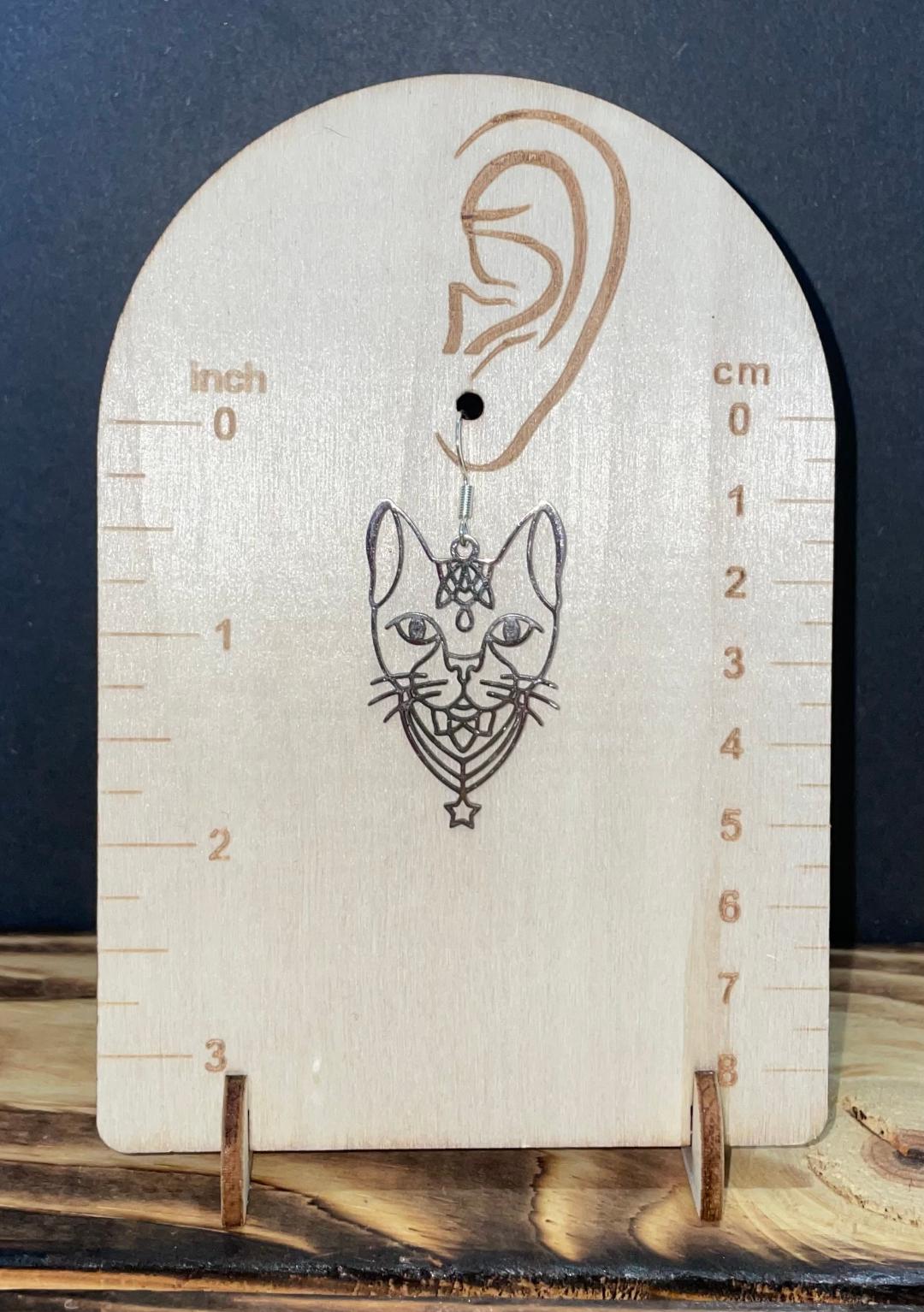 NEW Mystical Witchcraft Egyptian Stainless Steel Cat Earrings
