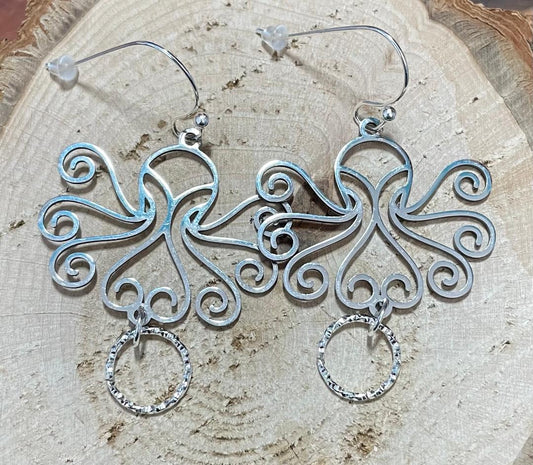 NEW Fancy Octopus Stainless Steel Charm Earrings