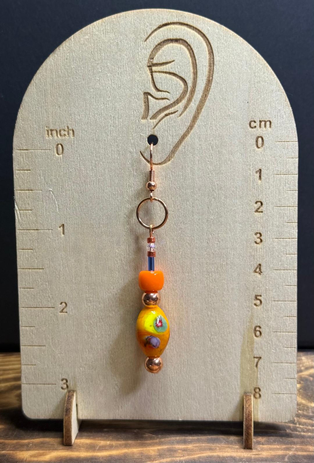 NEW Brightly Colored Lampwork Mexican Style Bead Earrings