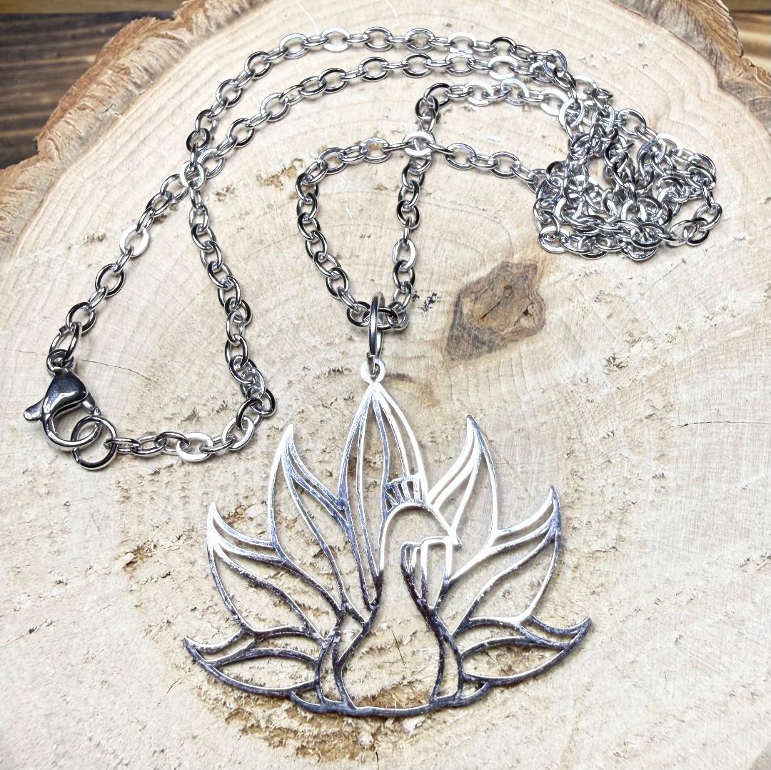 NEW Stunning Stainless Steel Hollow Peacock 18" Necklace