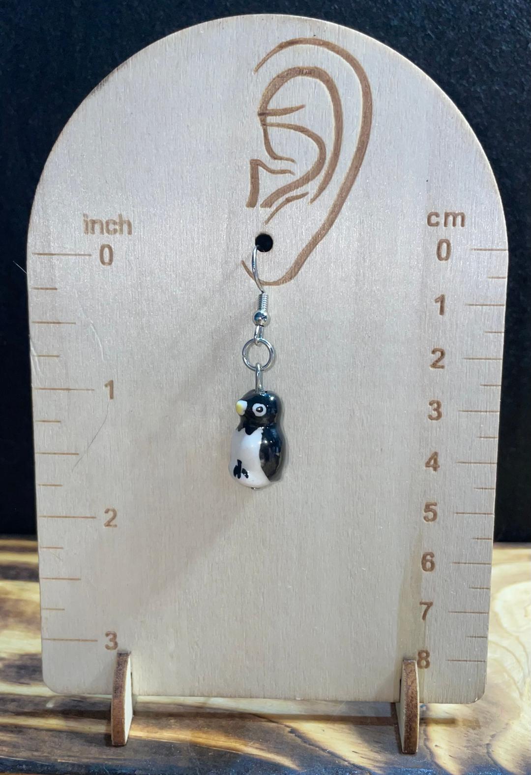 NEW Darling Glass Penguin Charm Earrings