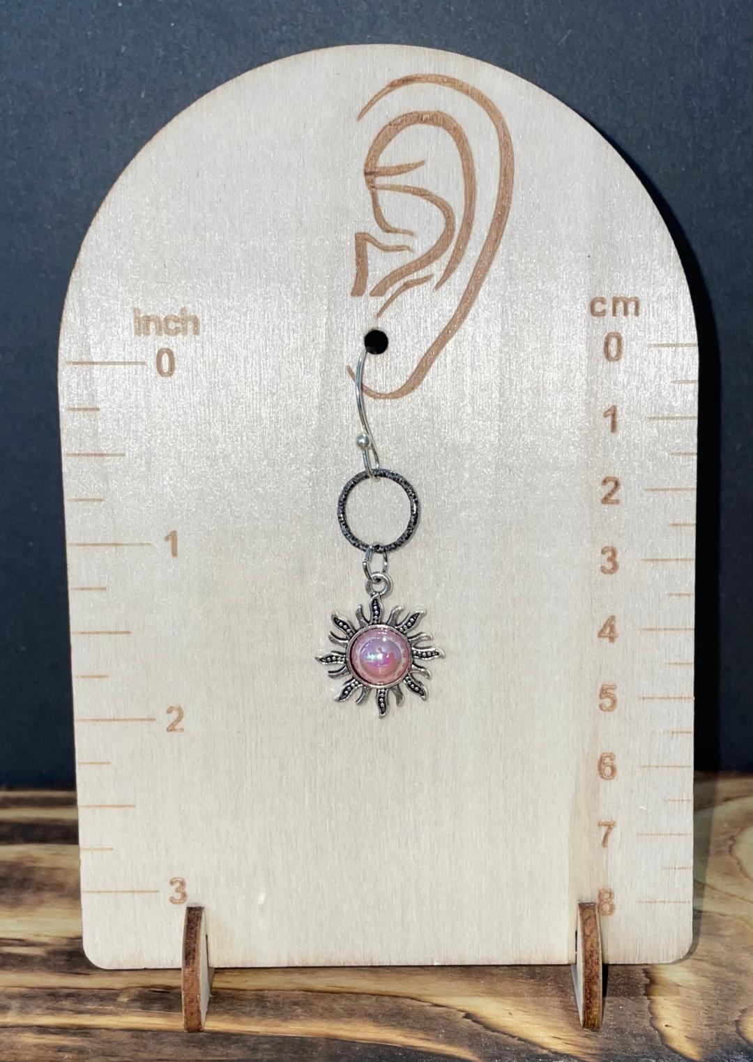 NEW Vibrant Sunburst Earrings w/ Pink Pearlized Centers