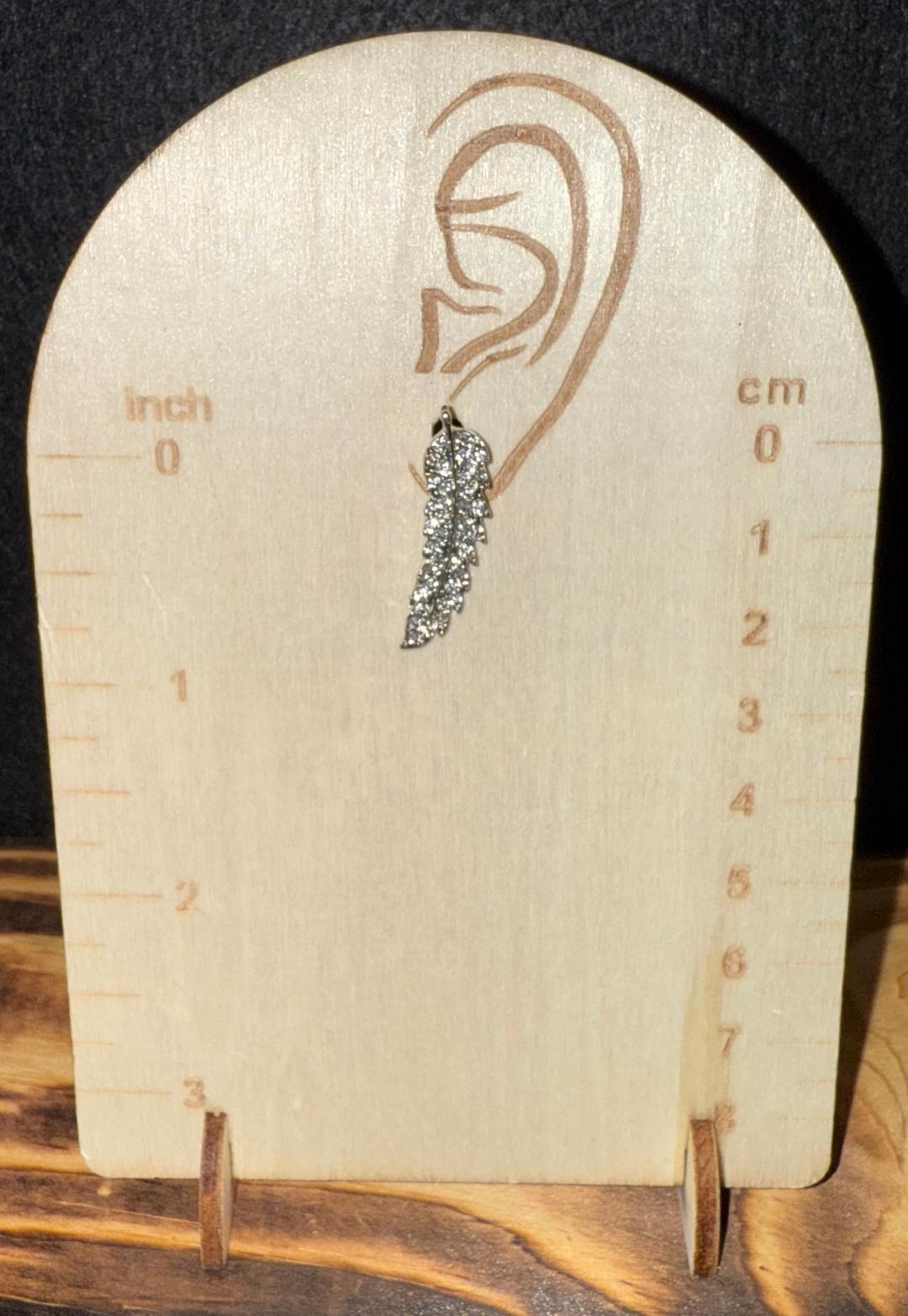 NEW Rhinestone Leaf Shaped Post Earrings