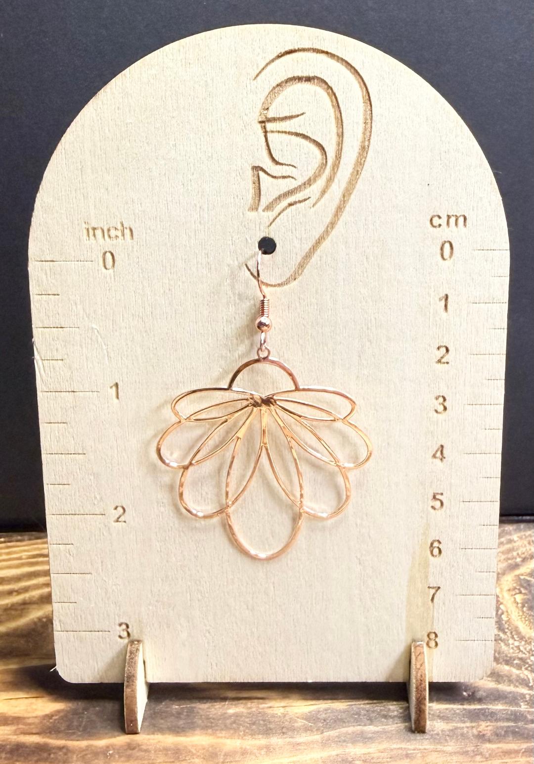 NEW Rose Gold Hollow Swirl Design Petal Earrings