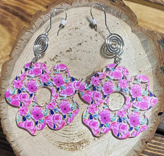 NEW Chic Flower Shaped Acrylic Spring Roses Accented Earrings
