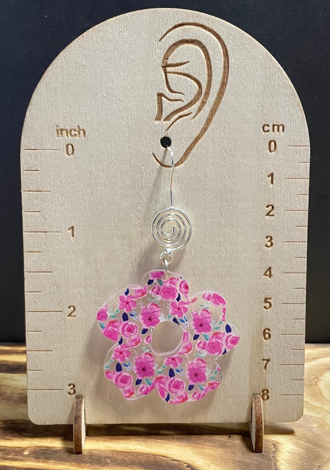 NEW Chic Flower Shaped Acrylic Spring Roses Accented Earrings