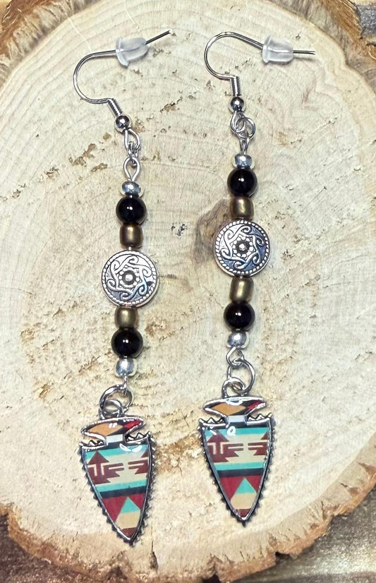NEW Arrowhead Style Southwestern & Beaded Drop Earrings