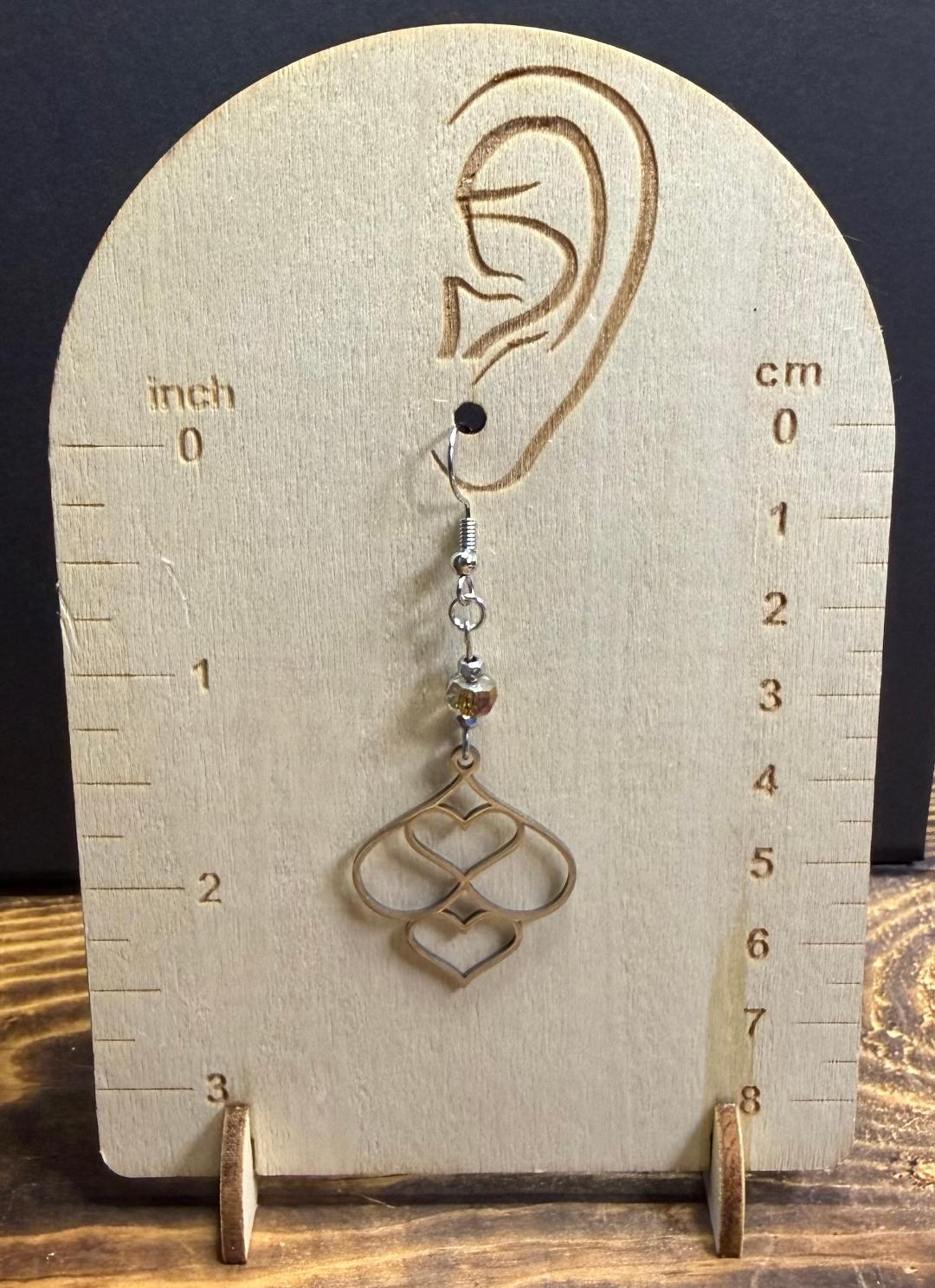 NEW Stainless Steel Heart Cluster Earrings w/ Glass Beads