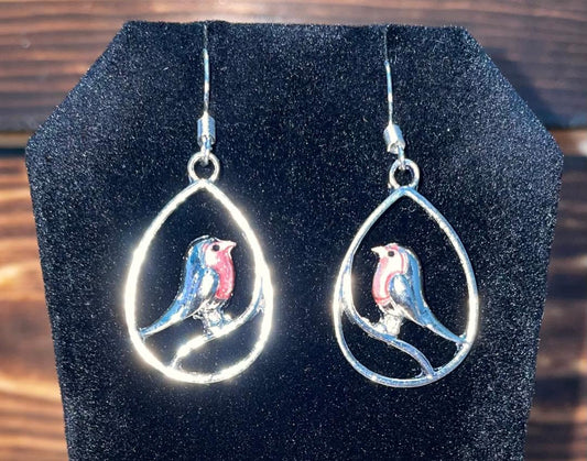 NEW Sweet Little Bird Perching on a Branch Earrings