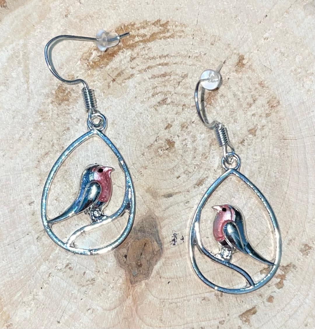 NEW Sweet Little Bird Perching on a Branch Earrings