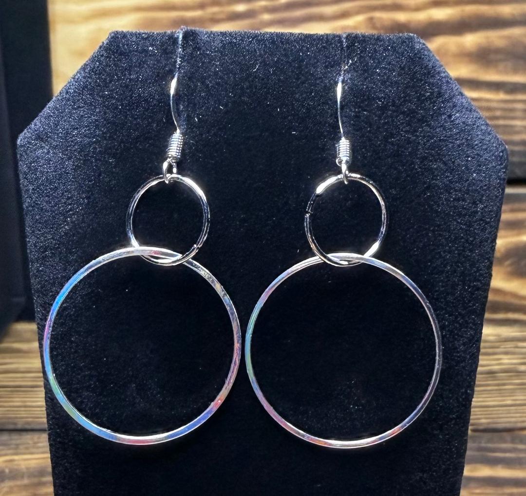 NEW Simple Mod Style Double Ring Hoop Earrings