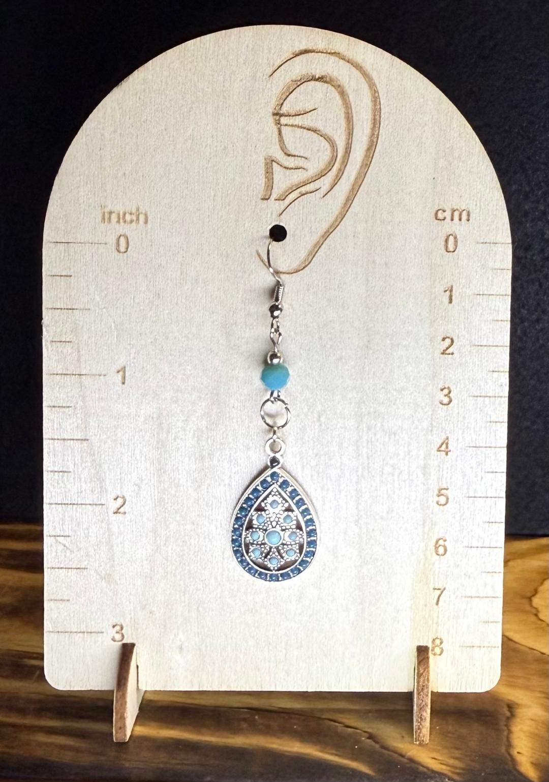 NEW Southwestern Style Teardrop Earrings w/ Faceted Turquoise Beads