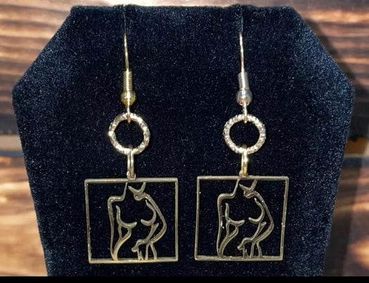 NEW Elegant Modern Art Stainless Steel Nude Female Figure Dangle Abstract Earrings