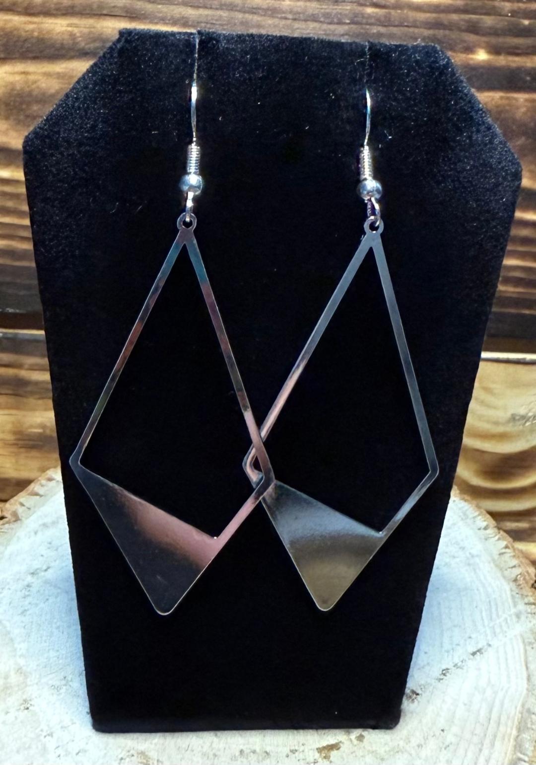 NEW Contemporary Minimalist Long Triangular Metal Alloy Earrings