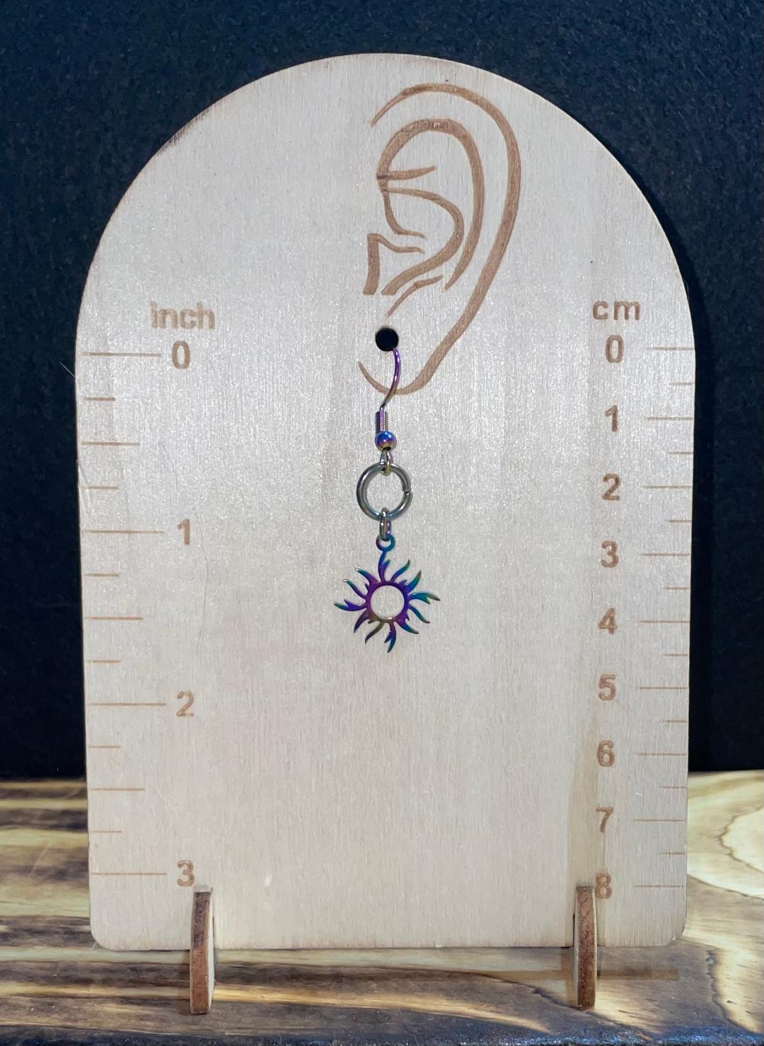 NEW Stainless Steel Iridescent Sunburst Earrings