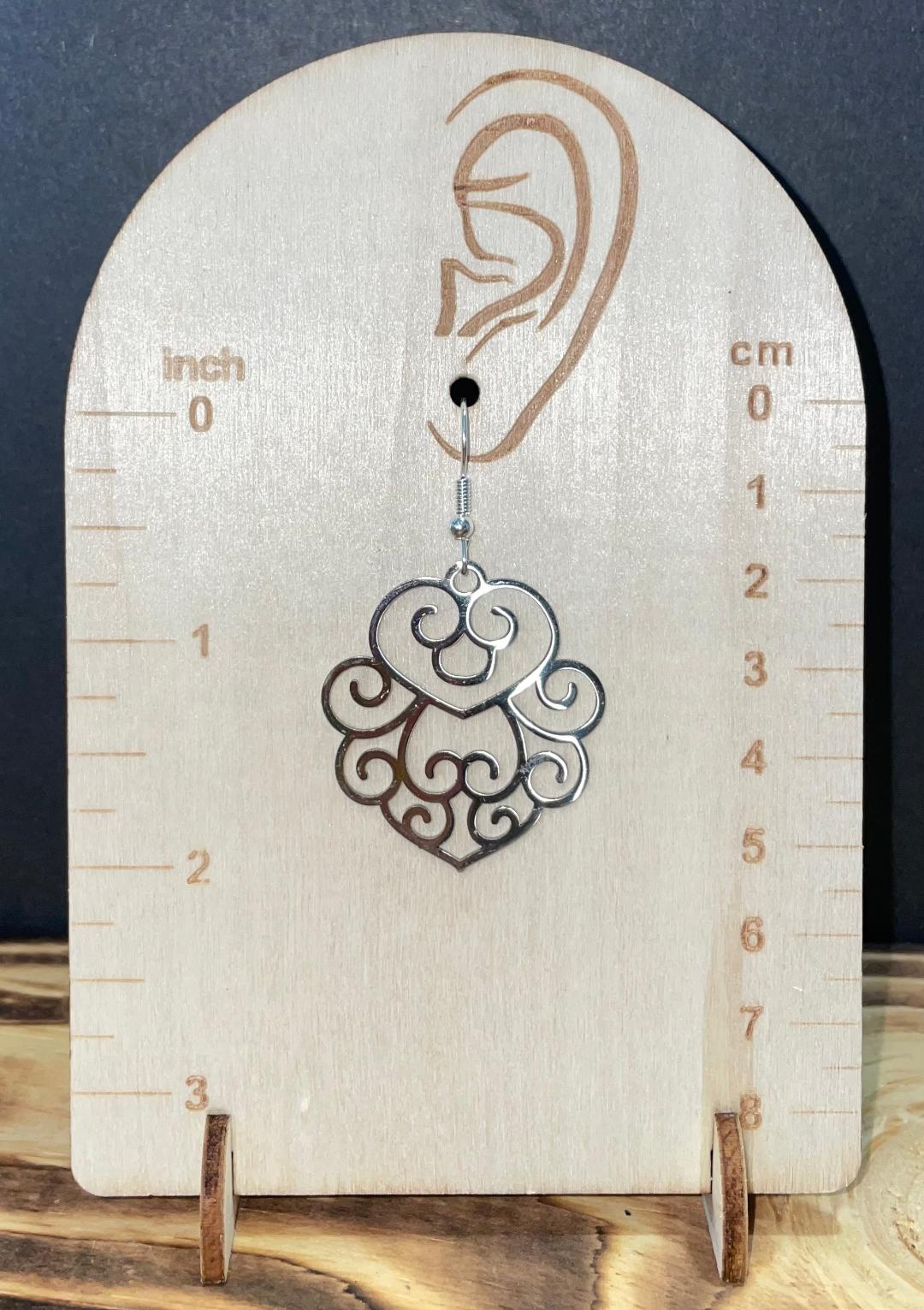 NEW Swirl Fancy Filigree Stainless Steel Earrings