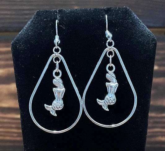 NEW Mermaid in Teardrop Hoop Drop Earrings