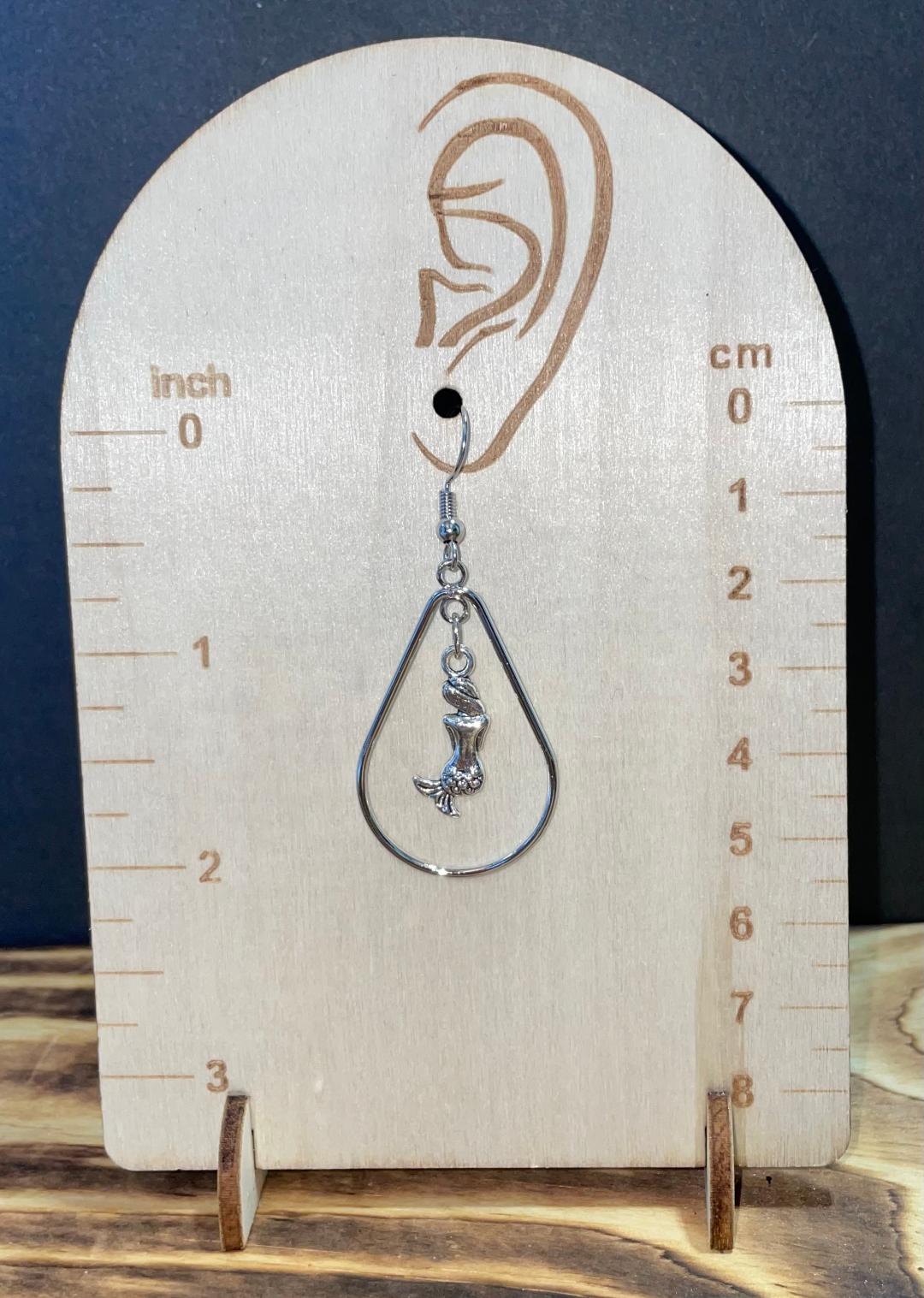 NEW Mermaid in Teardrop Hoop Drop Earrings