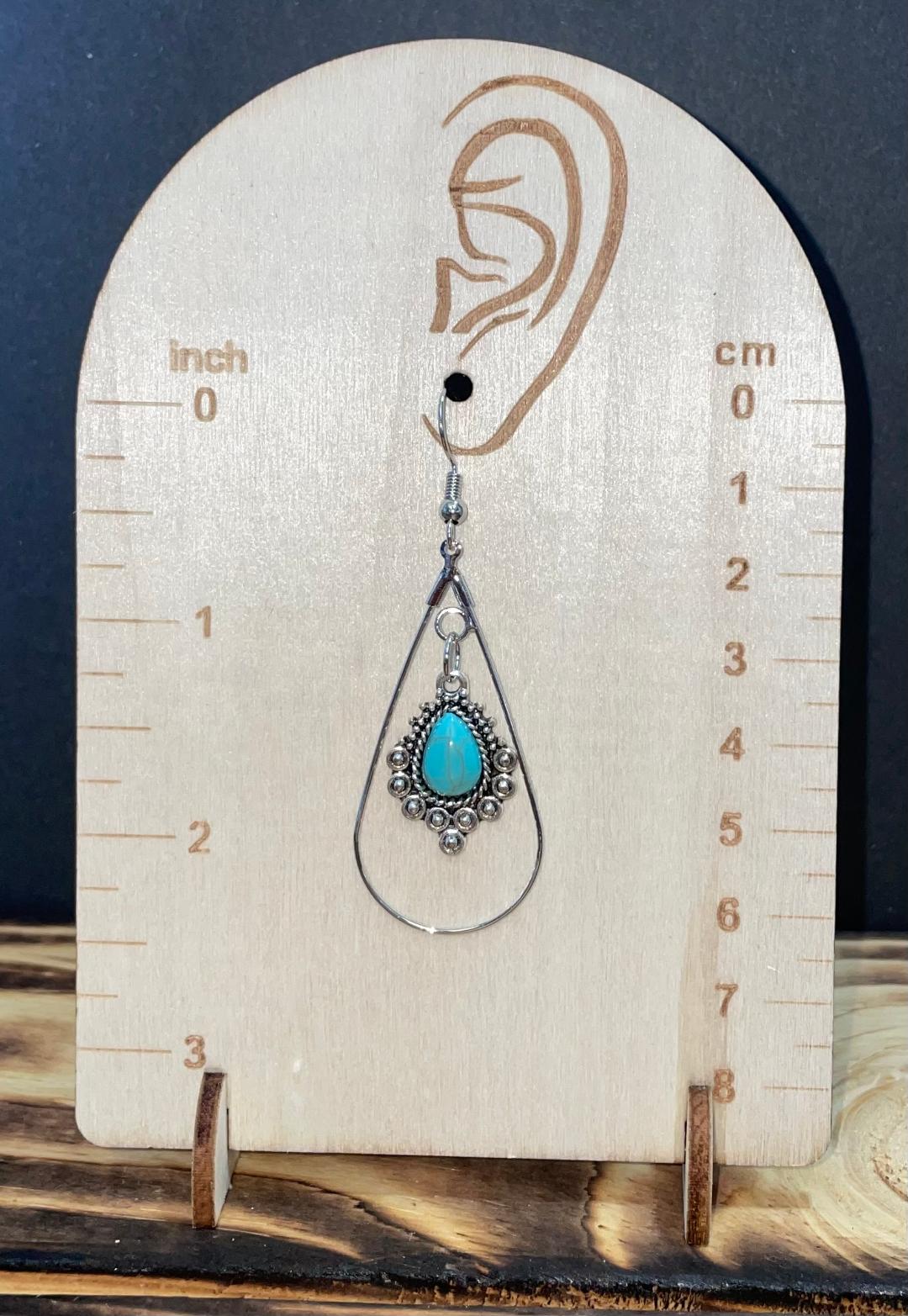 NEW Egyptian Style Filigree Charm & Teardrop Hoop Earrings