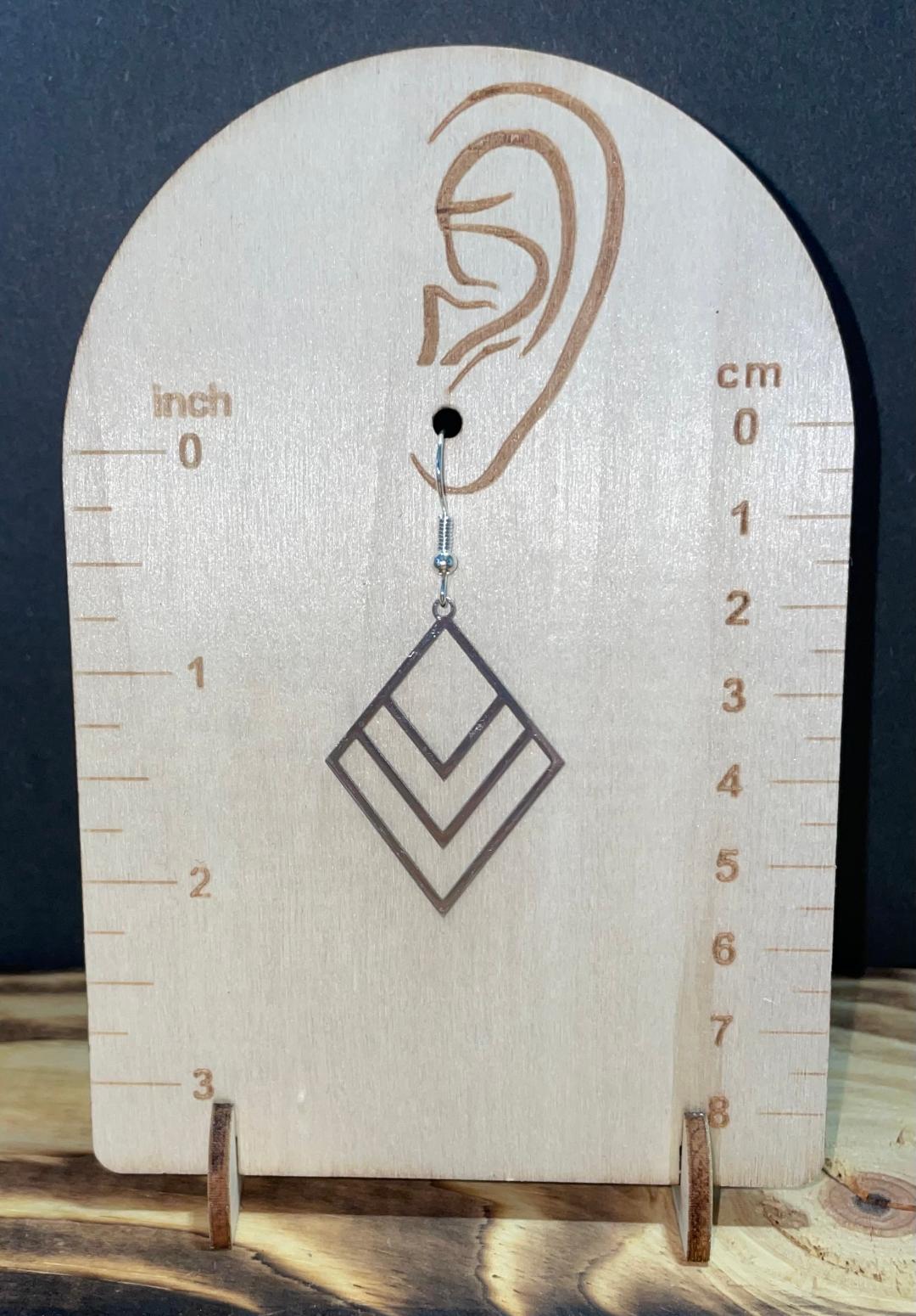 NEW Modern Art Triangle Stainless Steel Earrings