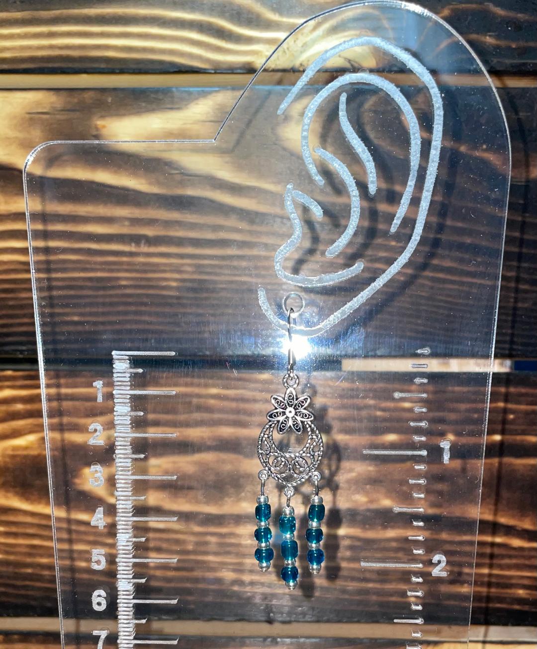 NEW Boho Hippie Tribal Style Dangle Drop Earrings w/ Teal Beads