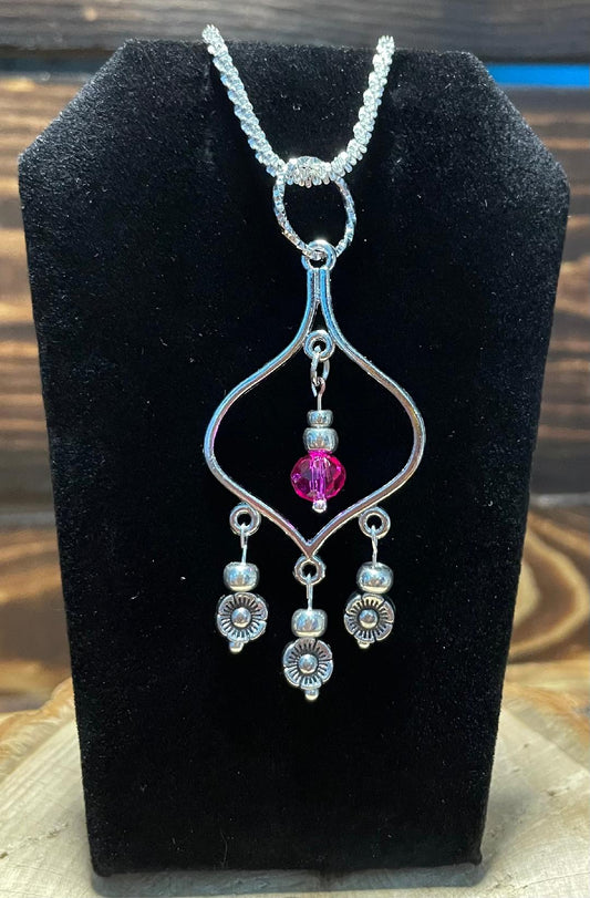 NEW Turkish Chandelier 16" Necklace w/ Pink Bead