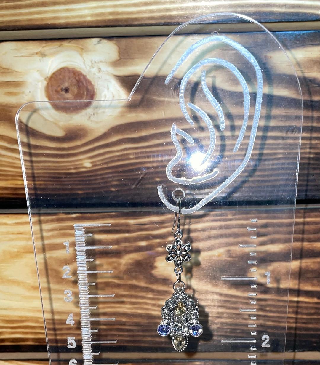 NEW Romantic Vintage Inspired Rhinestone Drop Dangle Silver Tone Earrings