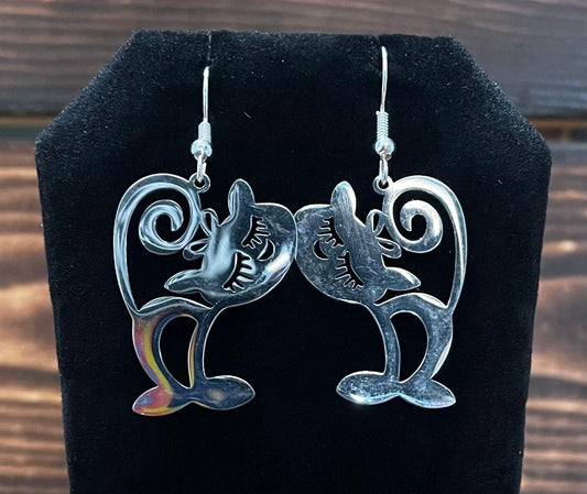 NEW Whimsical Cartoon Cat Stainless Steel Earrings