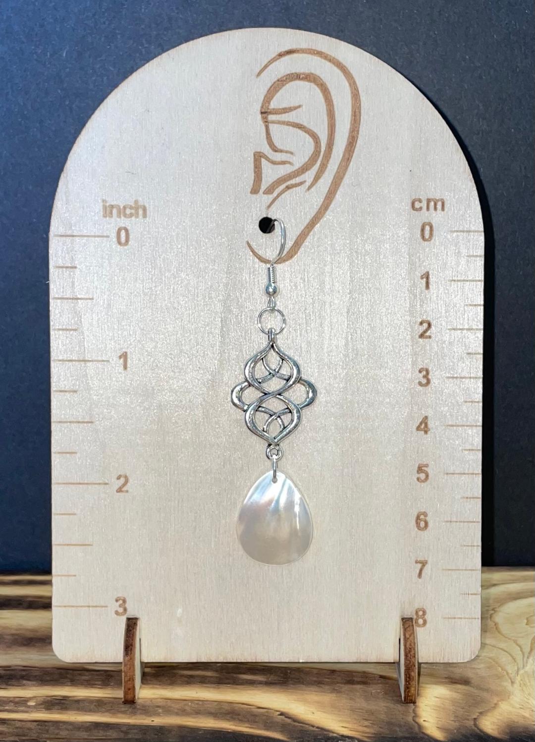 NEW Mother of Pearl Iridescent Shell Teardrop Earrings