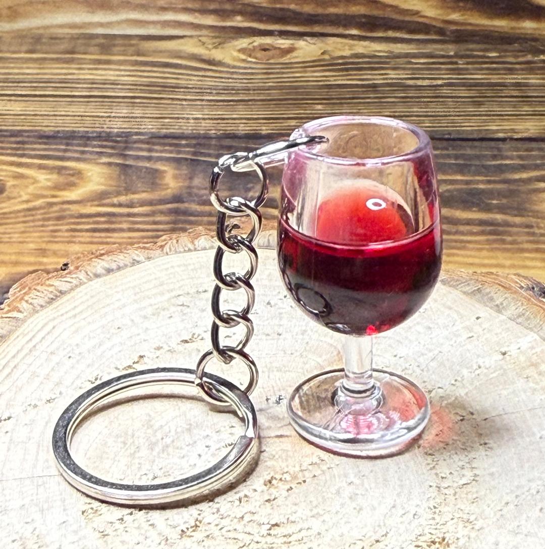 NEW Large Acrylic Wine Glass Charm Keychain / Keyring