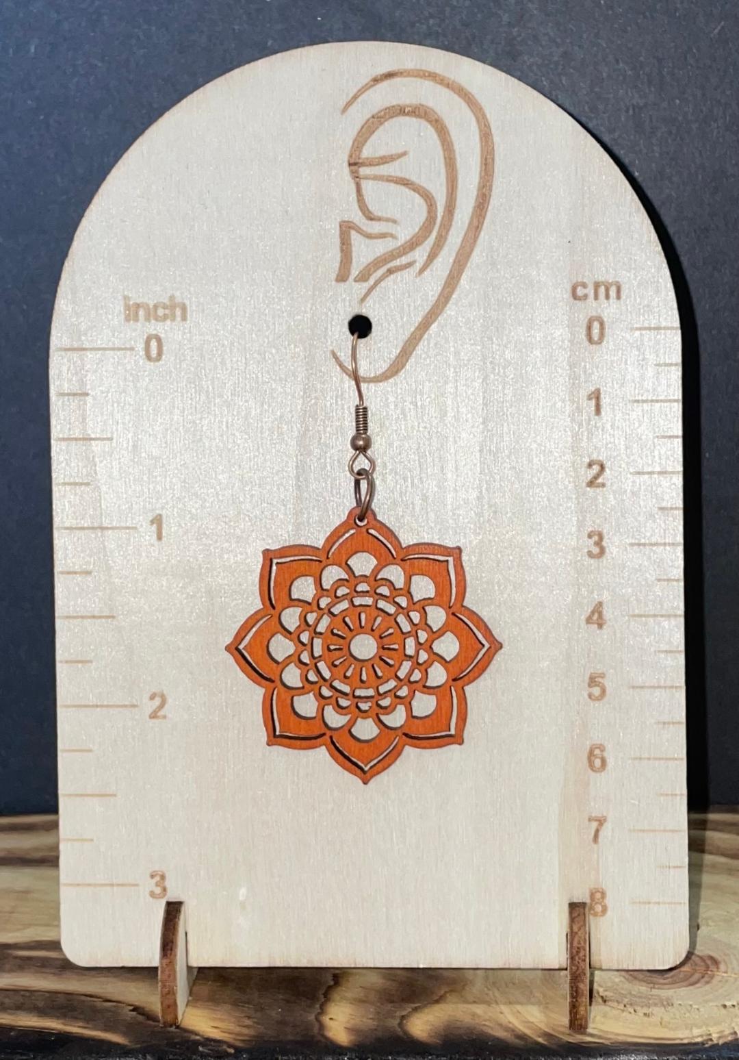 NEW Boho Chic Hippie Hollow Wooden Mandala Earrings