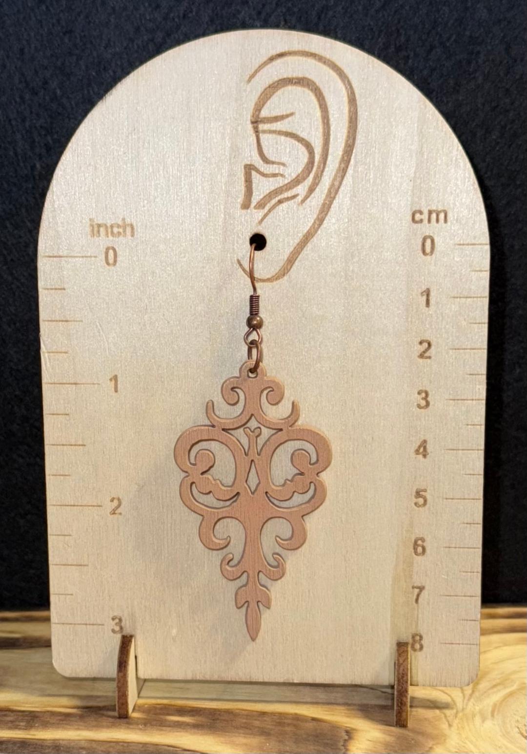 NEW Large & Fancy Lightweight Wood Lotus Charm Earrings