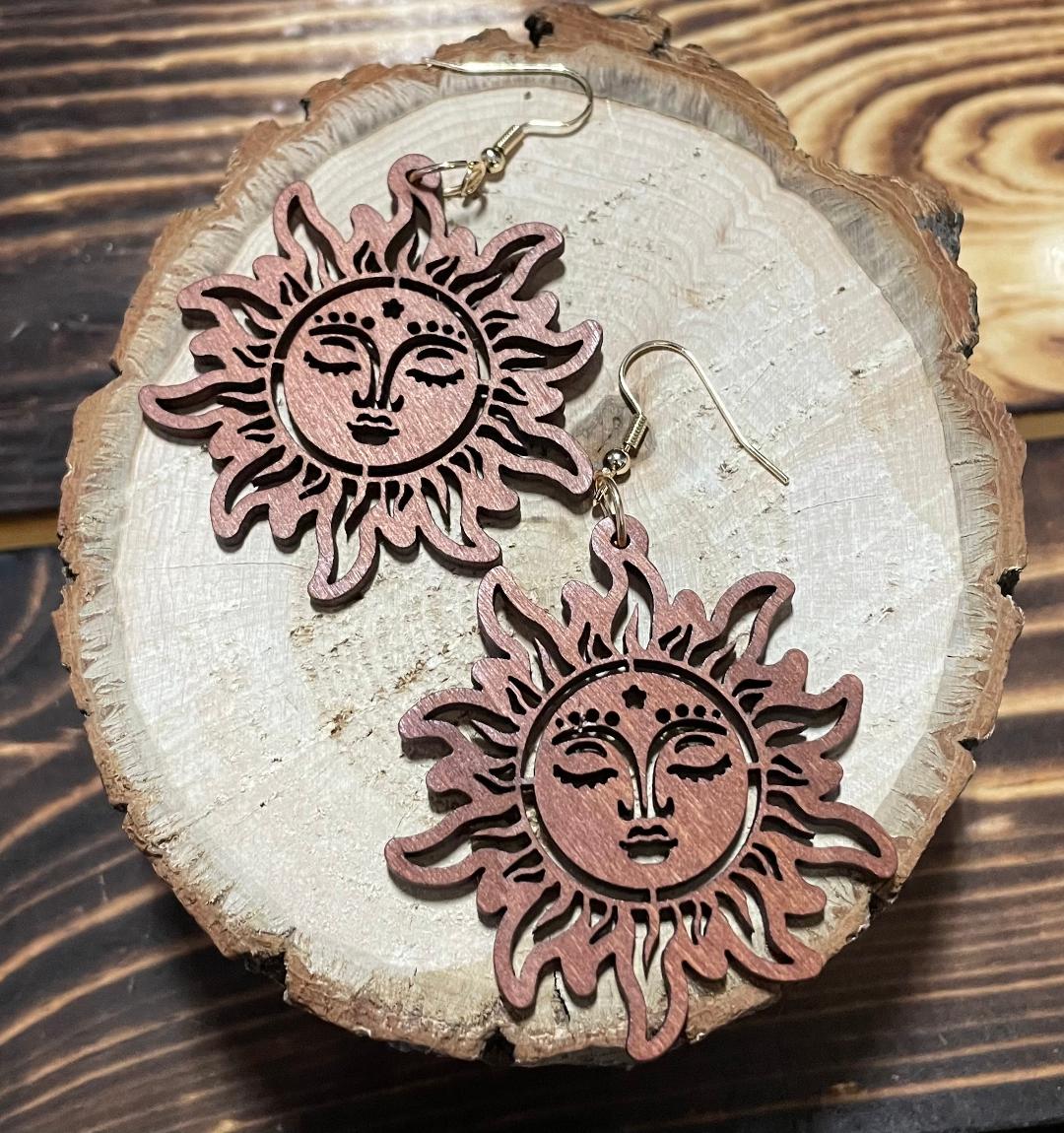 NEW Mystical Wood Sun Hollow Cutout Earrings