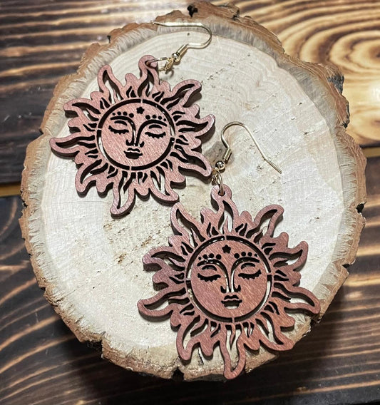 NEW Mystical Wood Sun Hollow Cutout Earrings
