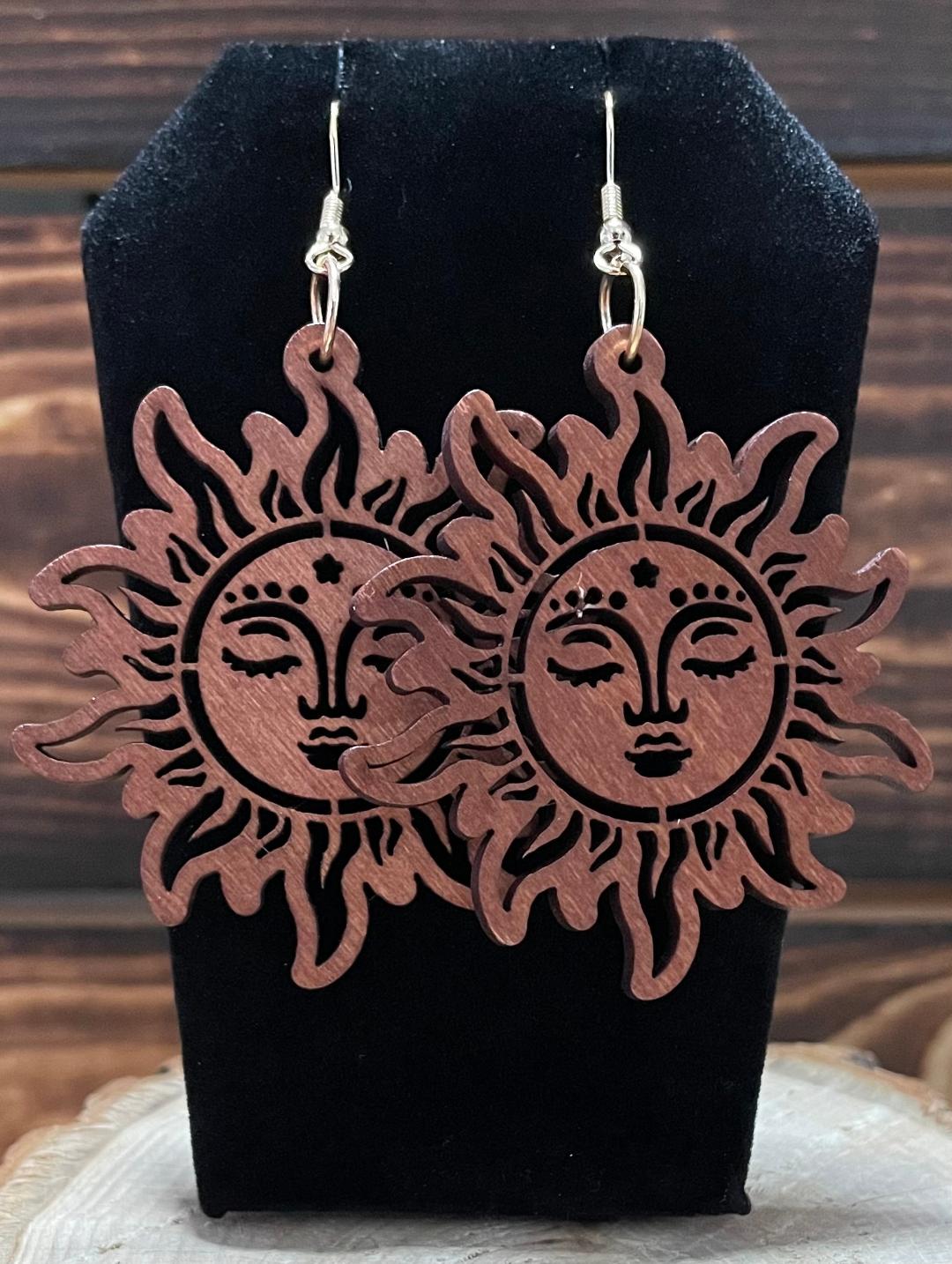 NEW Mystical Wood Sun Hollow Cutout Earrings